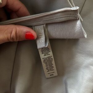 Skims Faux Leather Bodysuit Long Sleeve